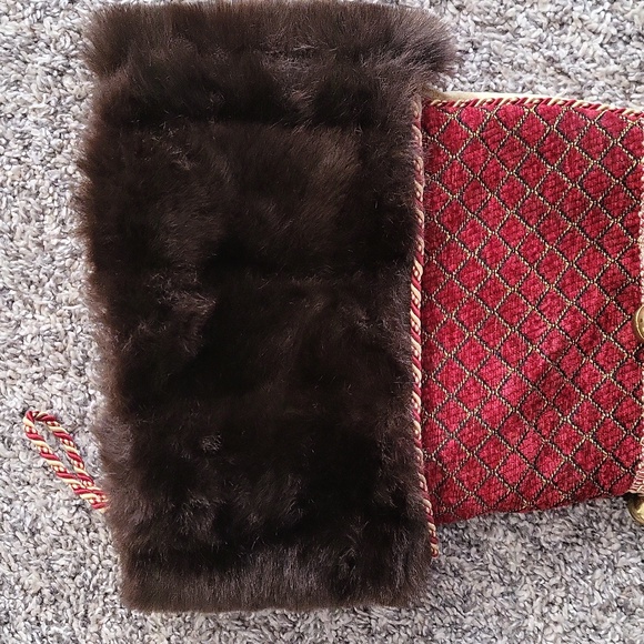 SALE--Elegant Red and Gold Christmas Stocking - Picture 2 of 6